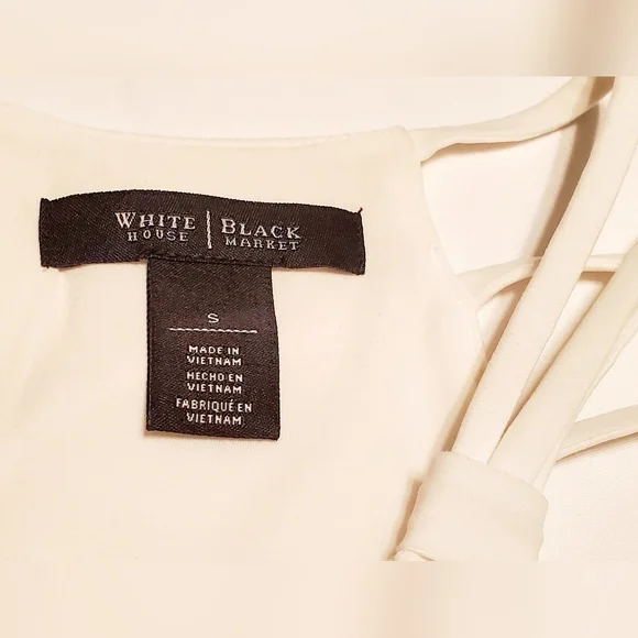 White House Black Market White Sleeveless Embellished Drop Waist Dress Size S - Picture 5 of 8